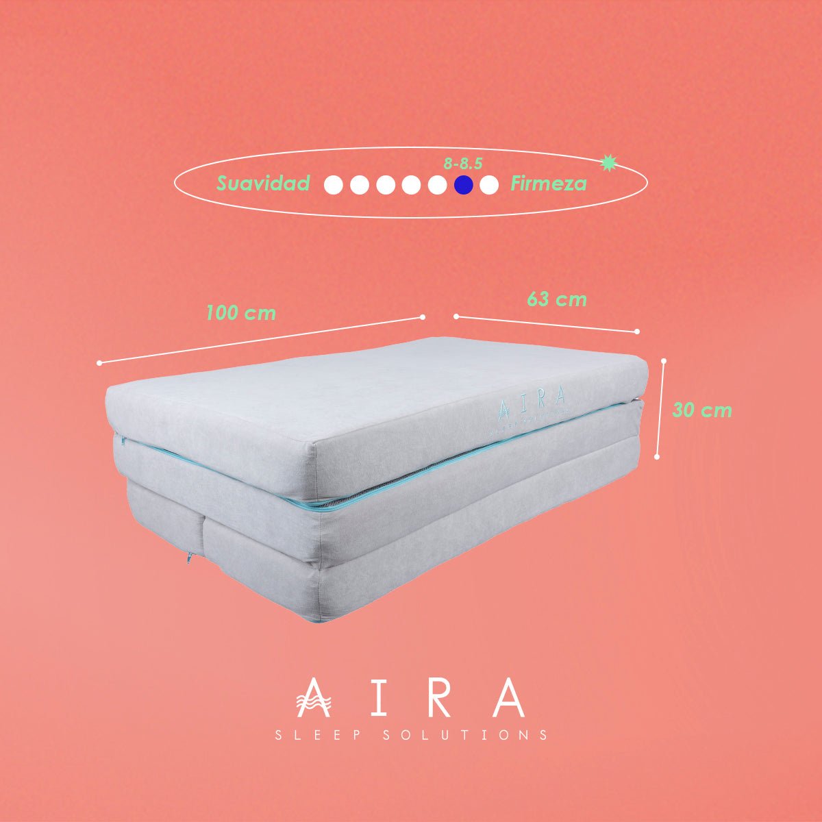 AIRA FOLD Colchon individual Memory Foam Plegable Multiusos Anti acaros, Cool Gel en Caja 4" (10cm) - AIRA SLEEP Colchones Memory Foam | Descuentos