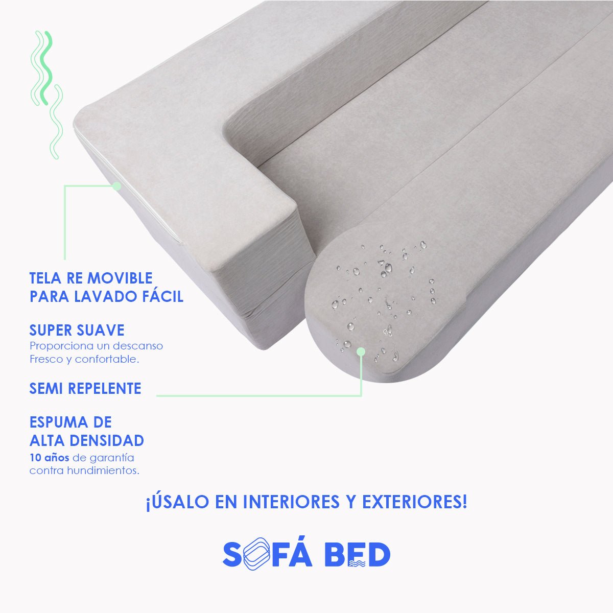 AIRA Sofa Bed colchón sillón 3 EN 1 8" (20cm) - AIRA SLEEP Colchones Memory Foam | Descuentos